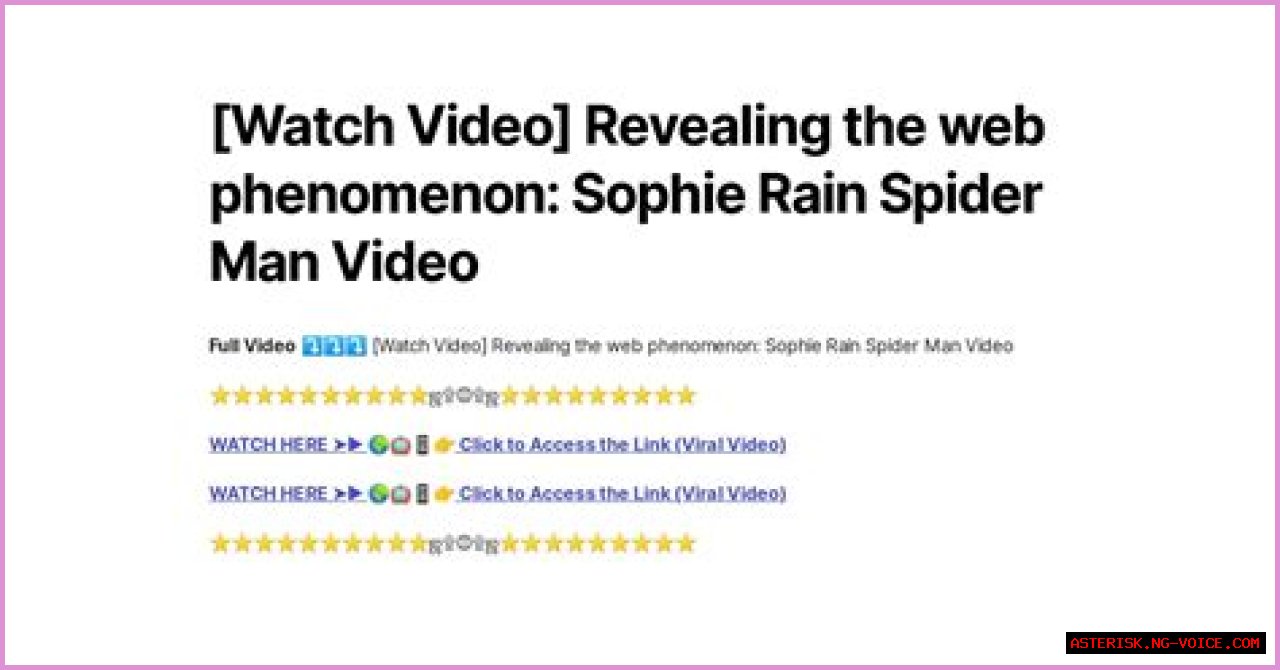 Astonishing Spiderman Video: Sophie Rain's Return In Part 2
